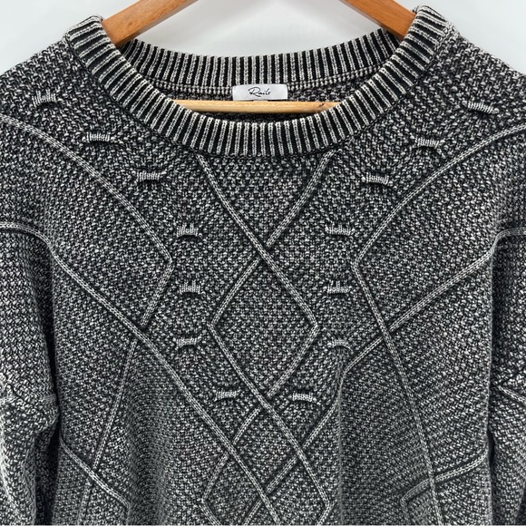 RAILS LISETTE TEXTURED CREWNECK VINTAGE BLACK INDIE GRUNGE SWEATER SIZE LARGE - Picture 3 of 12